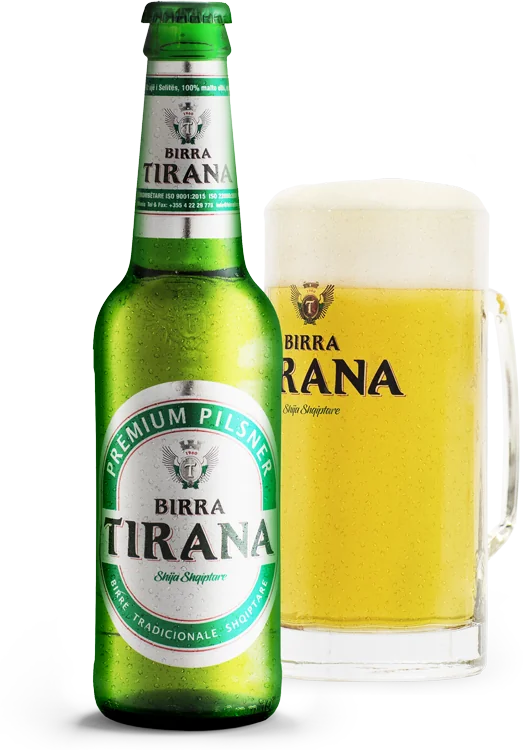 Shishe qelqi Birra Tirana 0,33 litra e kthyeshme